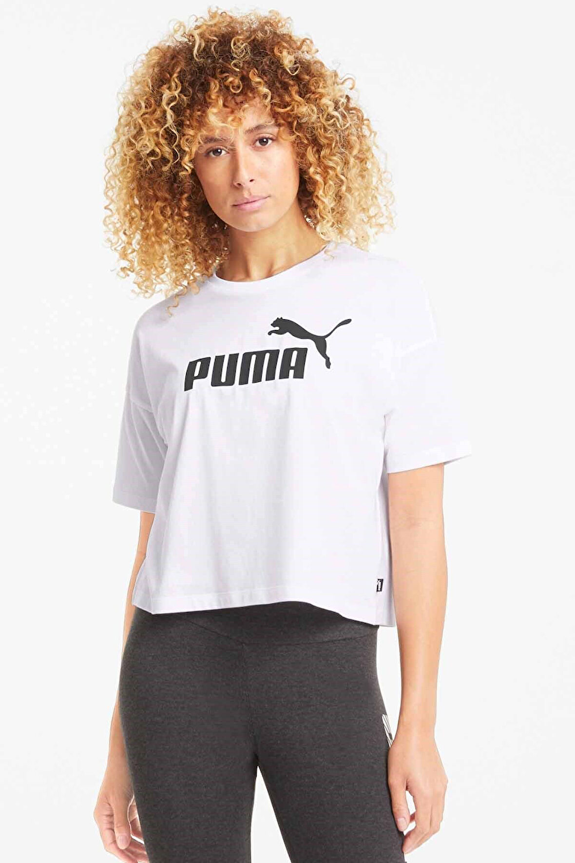 Puma Kadın Cropped Logo Tee Beyaz Kısa Kol T-Shirt - 68497202