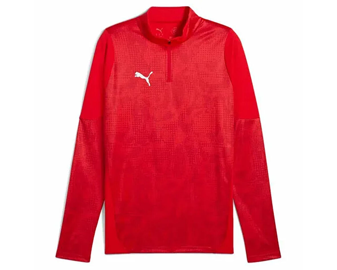 Puma Teamcup Training 1/4 Zip Top Erkek Futbol Uzun Kollu Antrenman Üstü 65916401 Beyaz