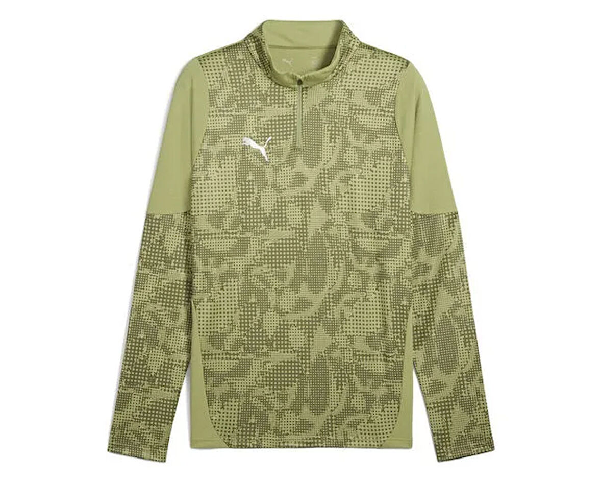 Puma Teamcup Training 1/4 Zip Top Erkek Futbol Antrenman Uzun Kollu Tişört 65916440 Yeşil