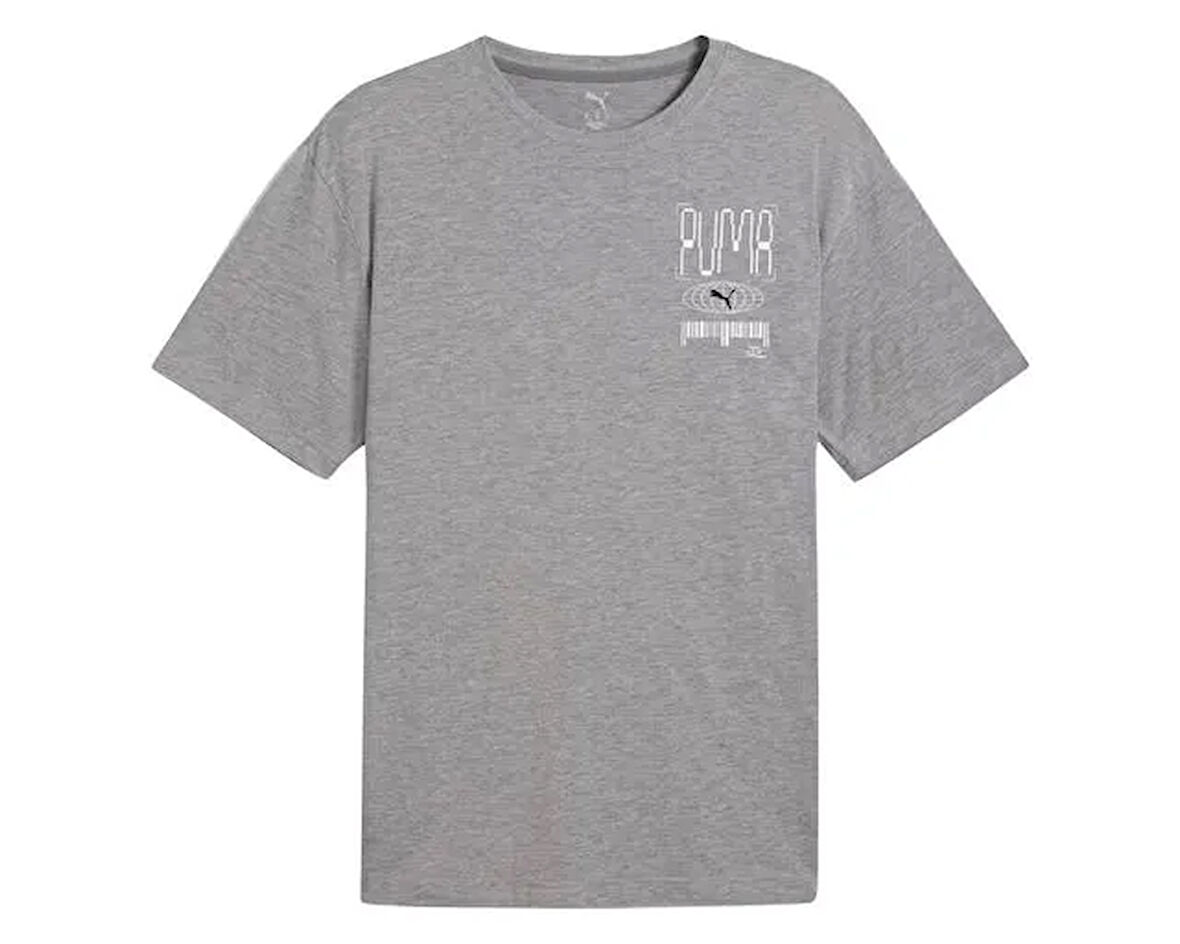Puma M Graphics Train Relaxed Tee Erkek Antrenman Tişörtü 52657003 Renkli
