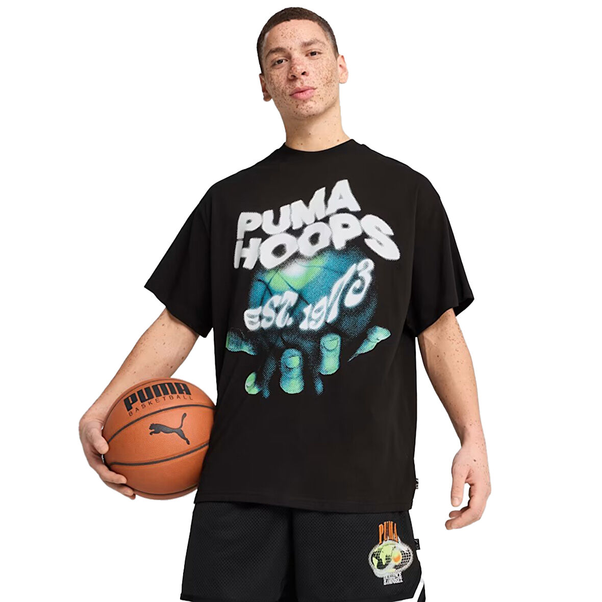 Hoop Dreamz Oversized Erkek Siyah Basketbol T-Shirt 63025901