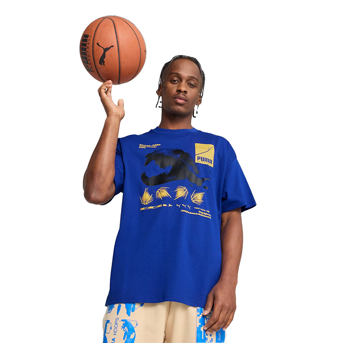Ancient Roars Erkek Mavi Basketbol T-Shirt 63066501