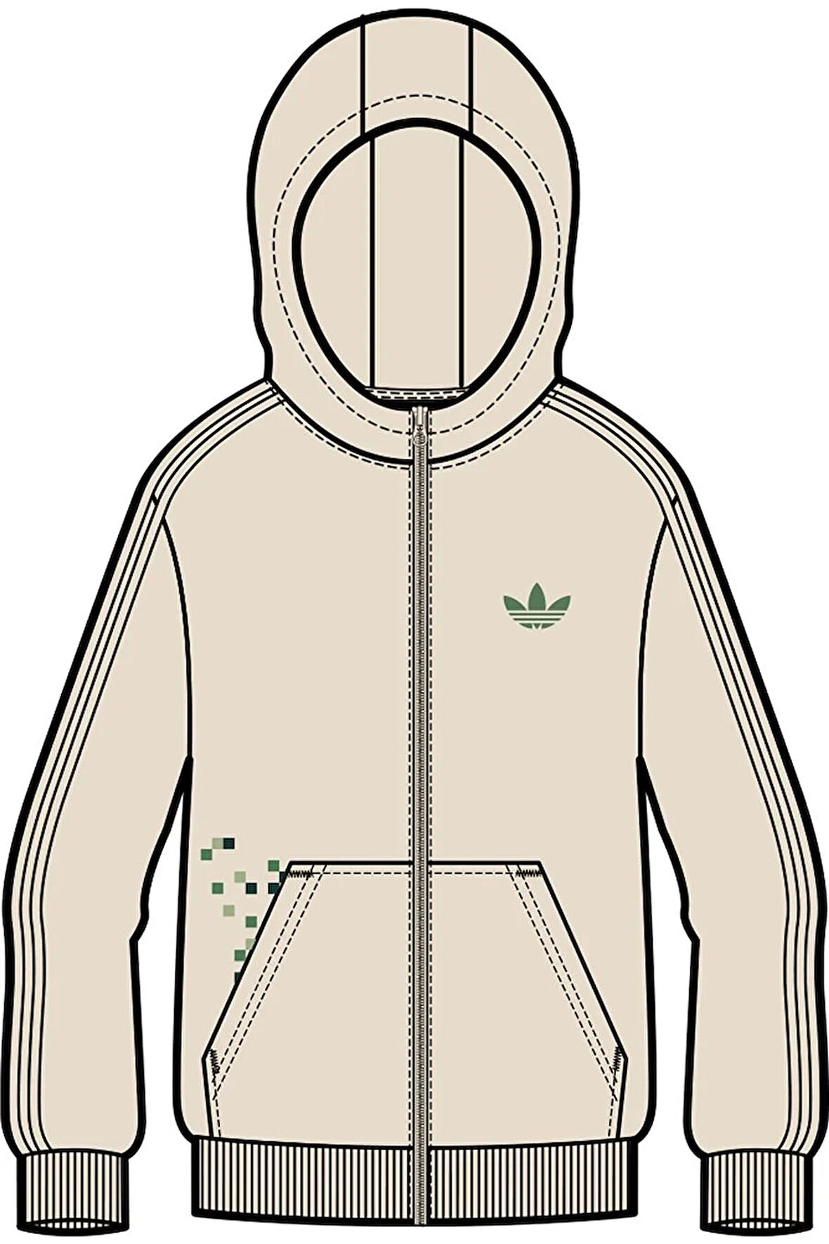 adidas Çocuk  Beyaz  Sweatshirt GFX FZ HOODIE JZ9932