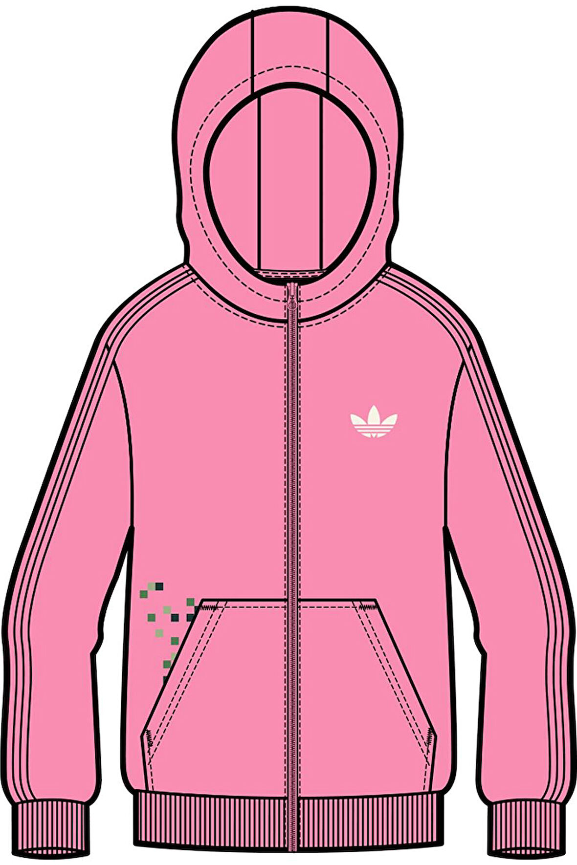 adidas Çocuk  Pembe  Sweatshirt GFX FZ HOODIE JZ9933