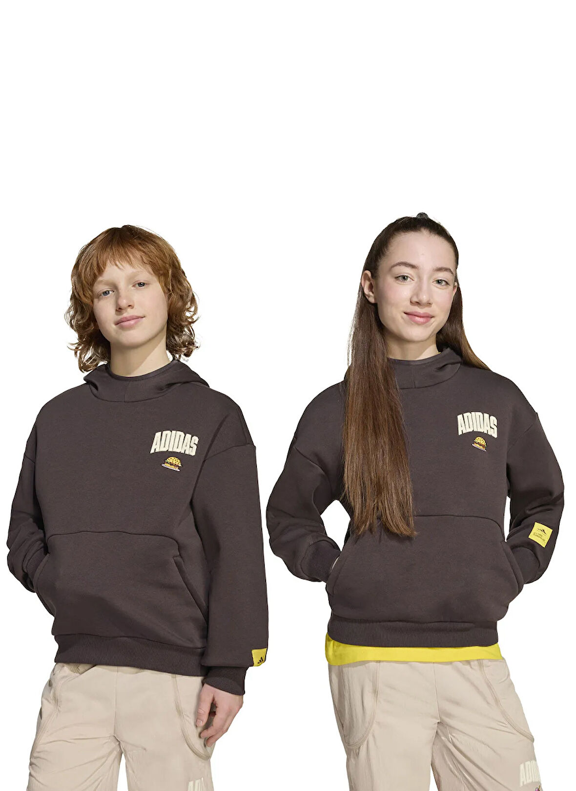 adidas Düz Erkek Çocuk Kahve Sweatshırt JL9181 J SIM HD