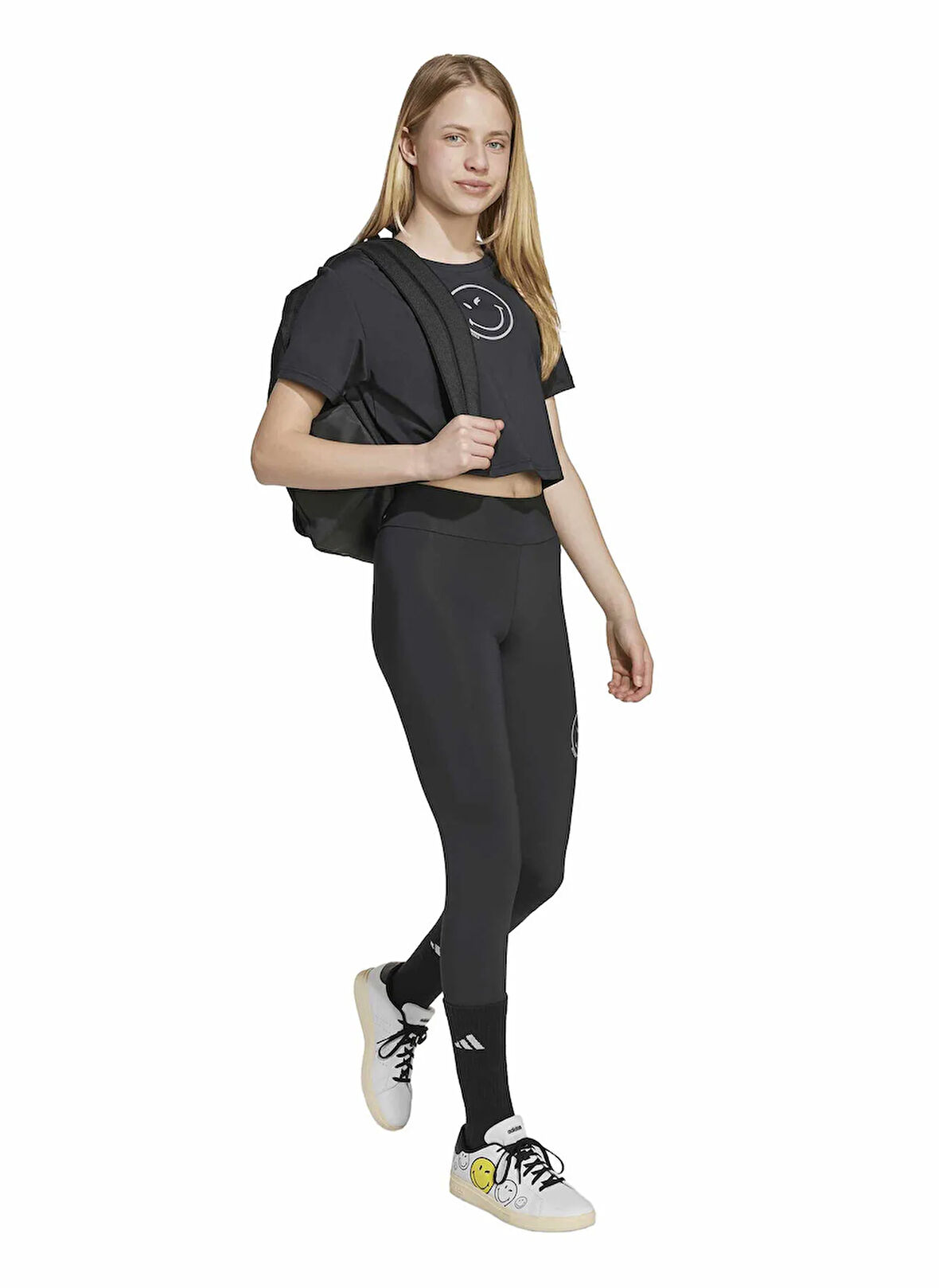 adidas Baskılı Siyah Erkek Çocuk T-Shirt JN2165 G SMI TEE