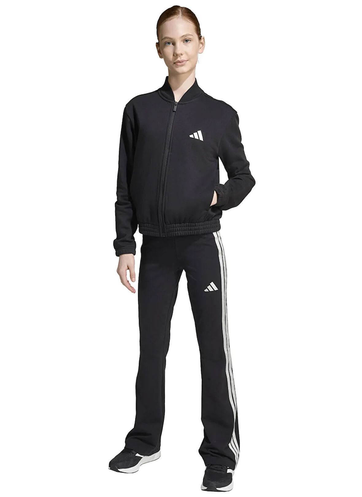 adidas Düz Siyah Kız Çocuk Eşofman Takımı JL7474 JG GLAM TS