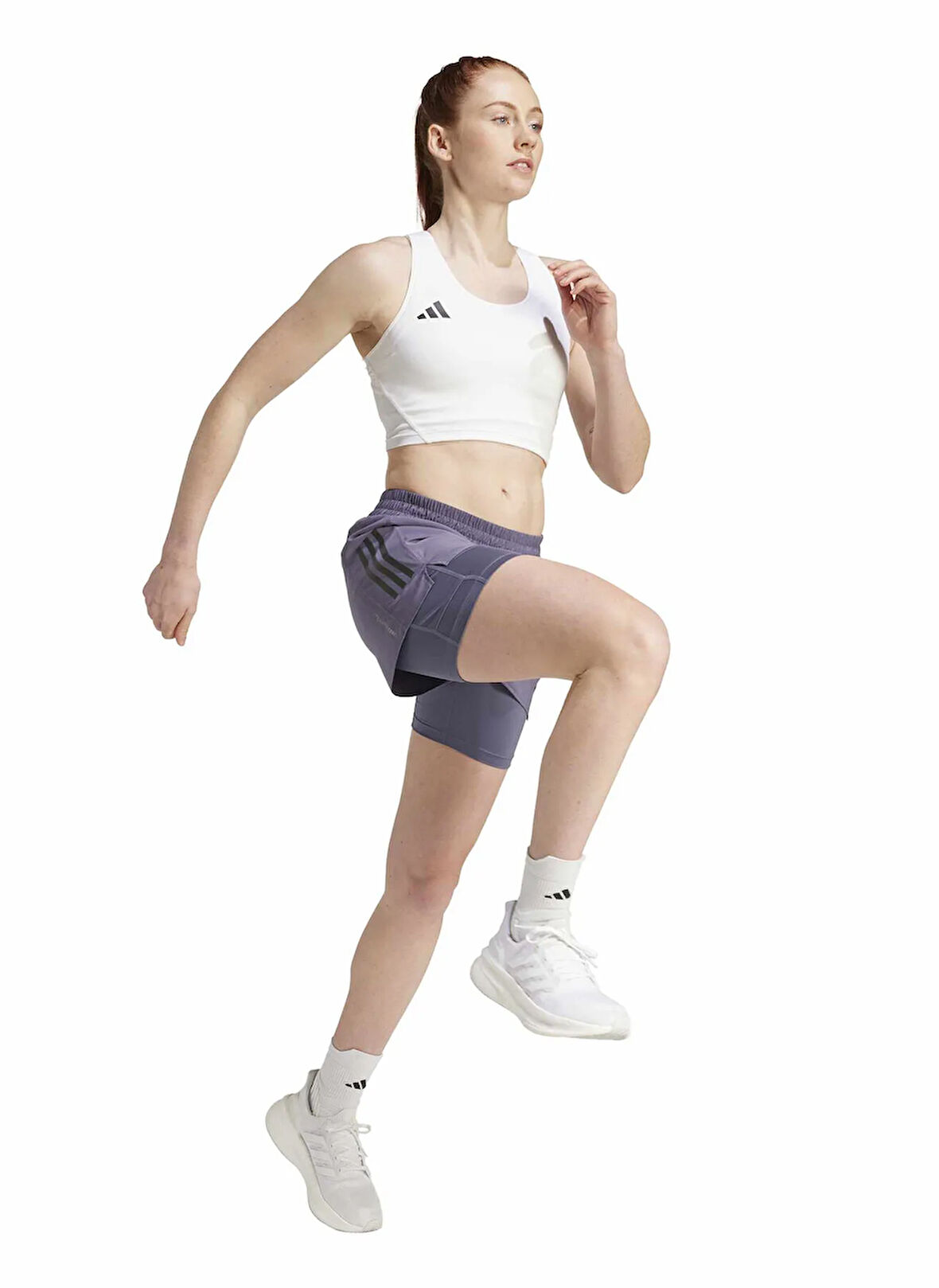 adidas JW9696 OTR B S 2in1 W Koyu Lila Lastikli Bel Kadın Şort