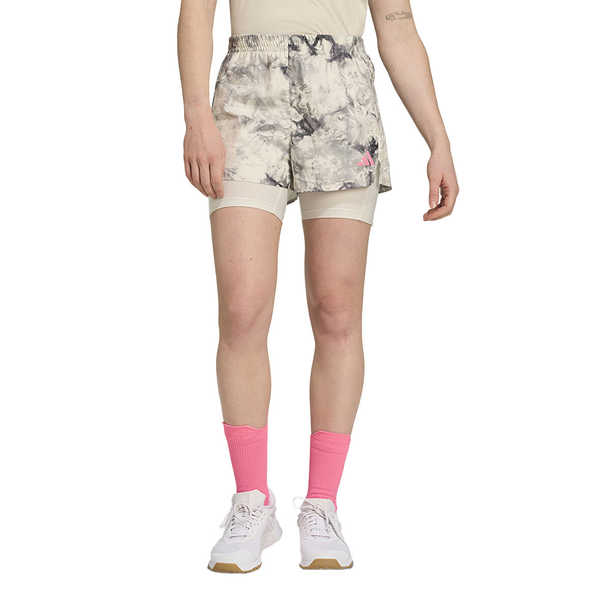 Own The Run Spray Dye 2in1 Kadın Gri Koşu Şort JN9669