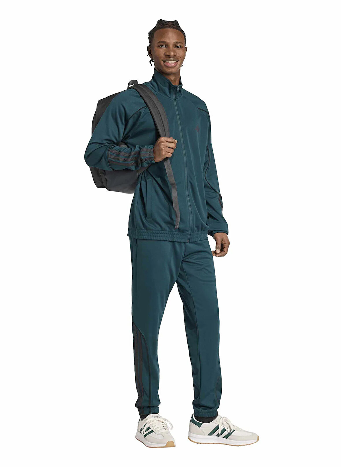 adidas JX5528 M 3S STADIUM TS Petrol Normal Düz Erkek Zip Ceket