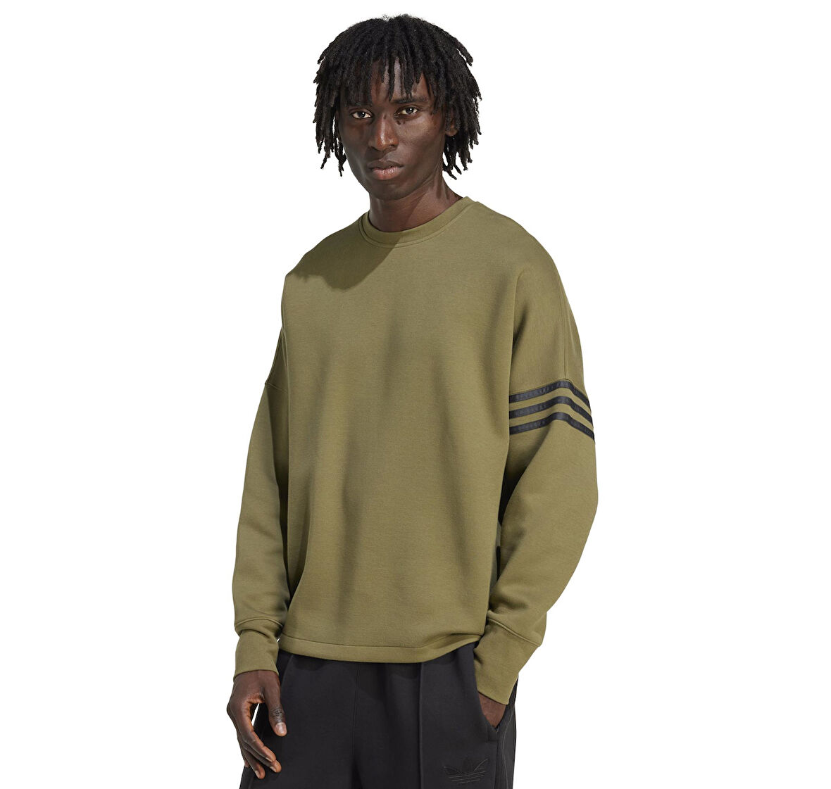 JW7917-E adidas Nc Ls Os Crew Erkek Sweatshirt Haki