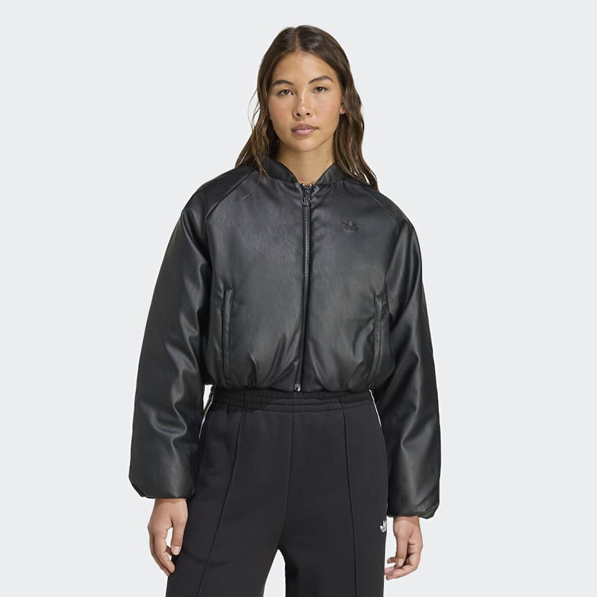 adidas JX5332 PLEATHER BOMBER Kadın Mont
