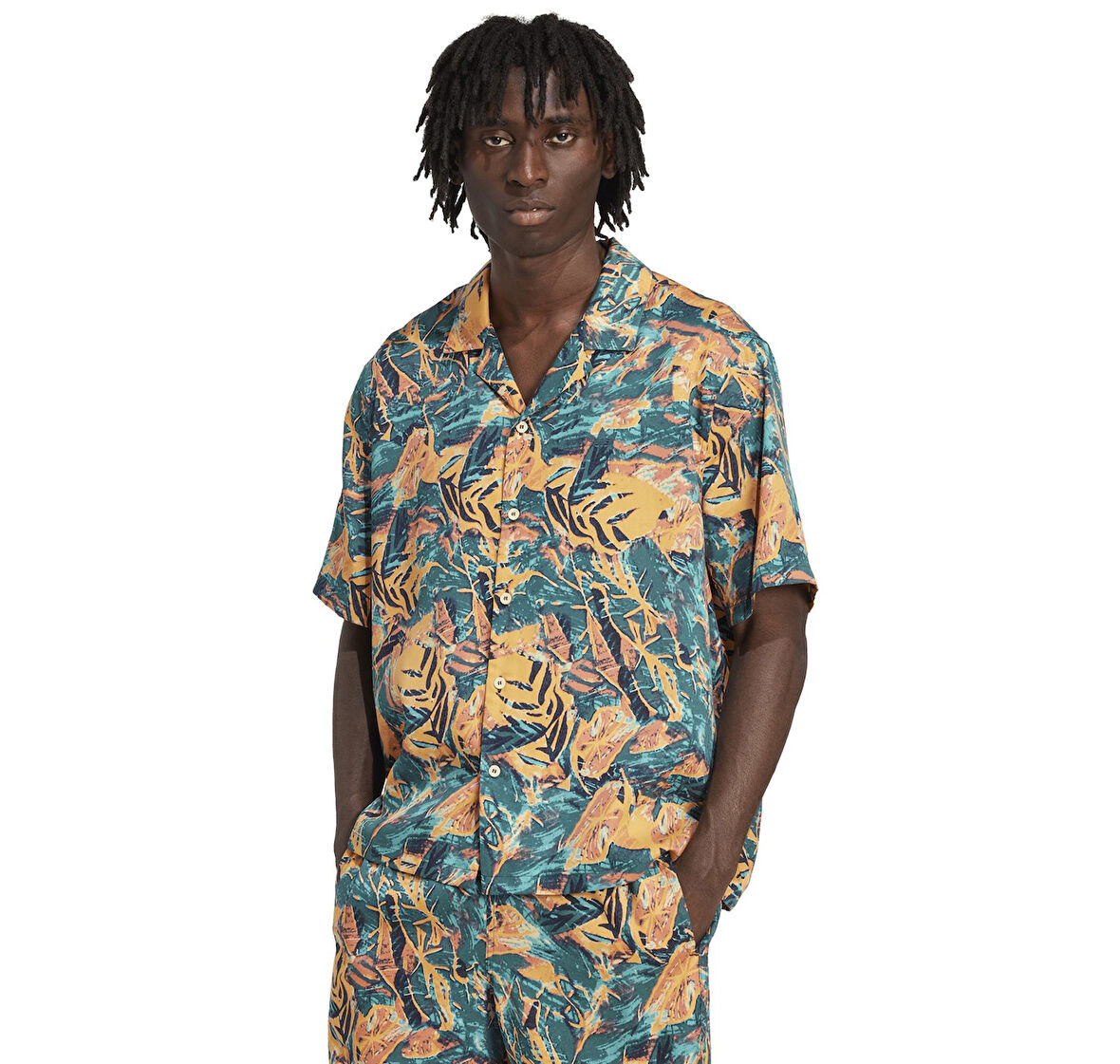 KC5901-E adidas Resort Shırt Erkek G&amp;ouml;mlek Mavi