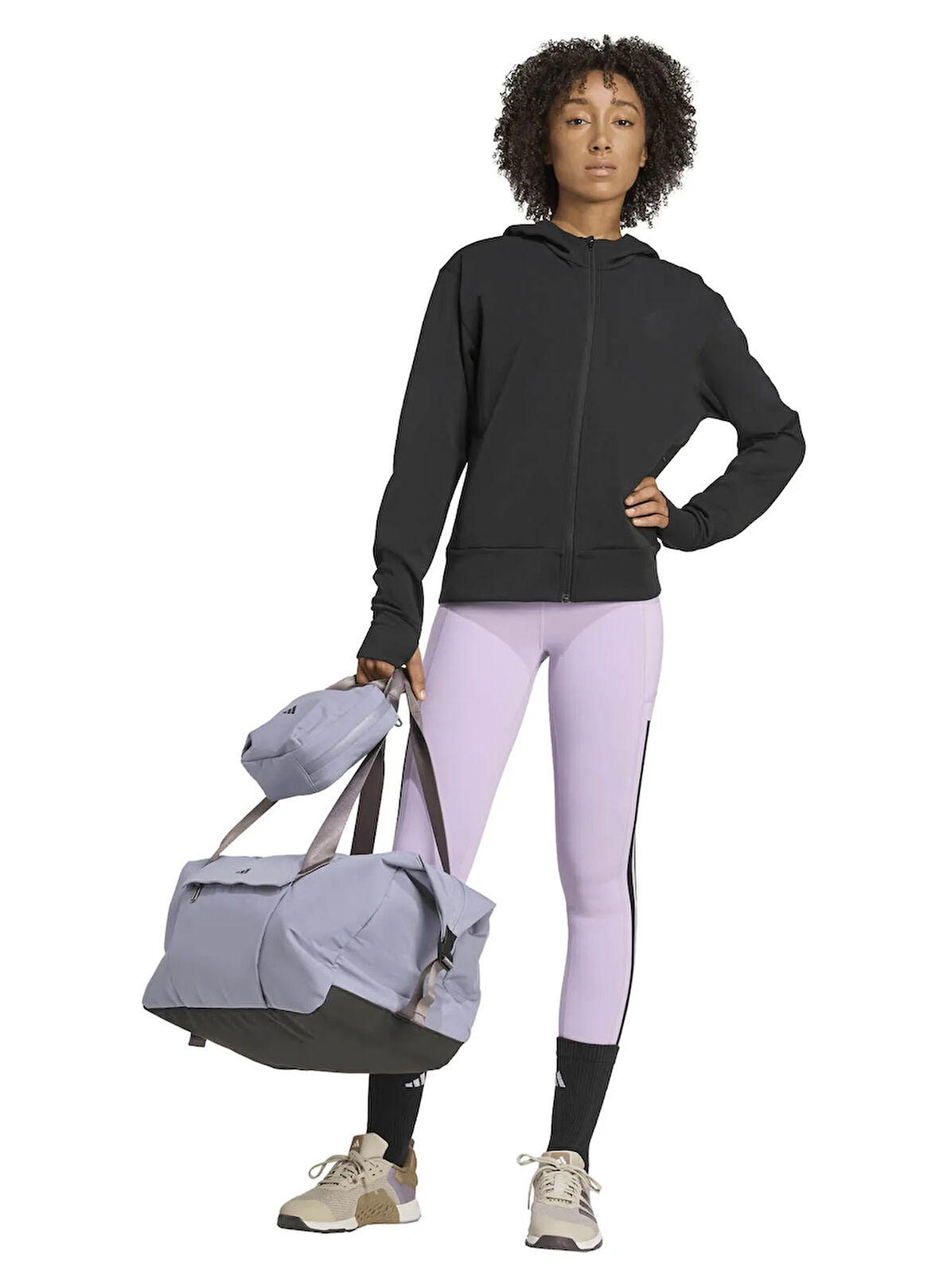 adidas JX7323 OPT 3S 1/1 Açık Lila Kadın Tayt