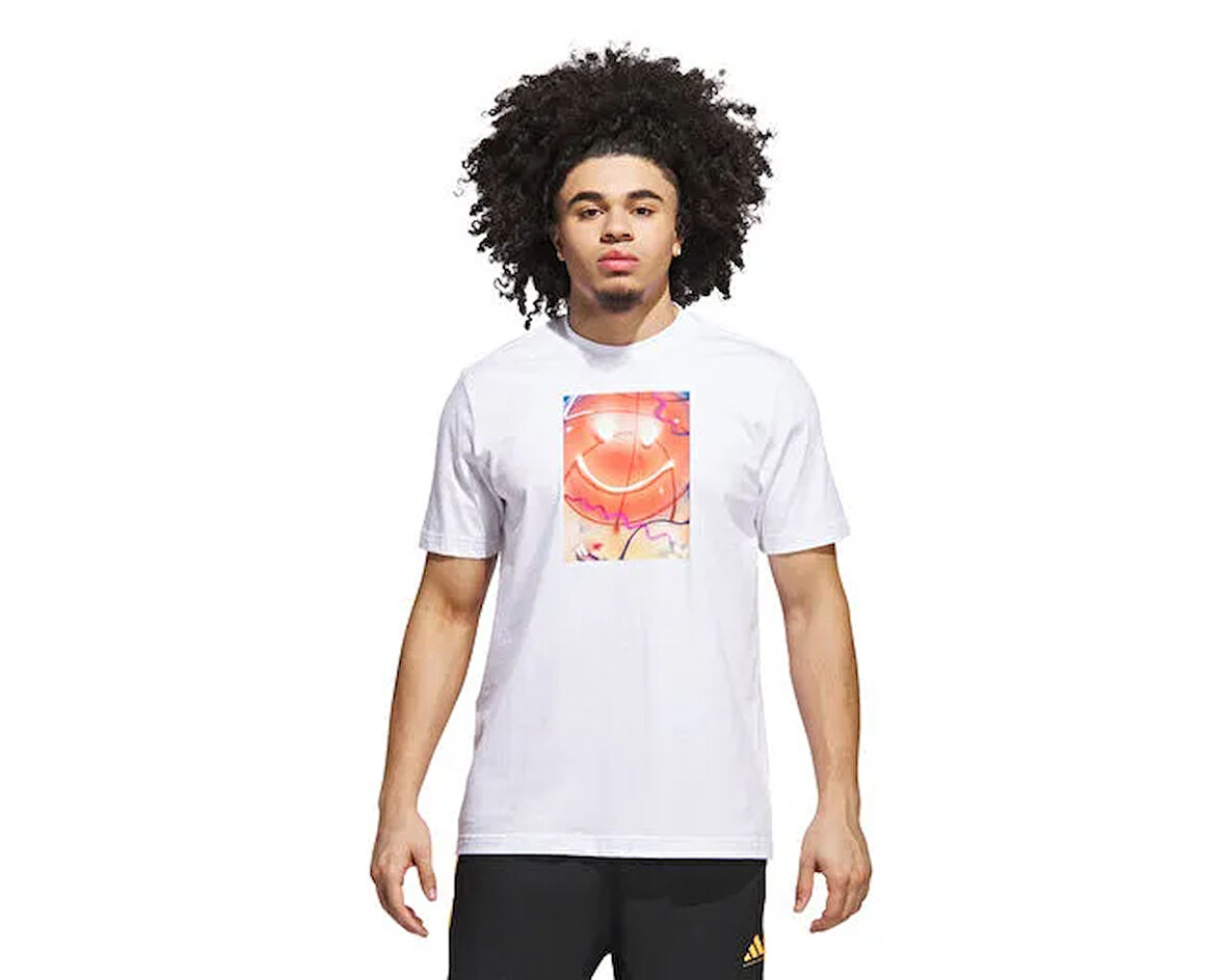 adidas Spotlıght Tee 2 Erkek Basketbol Tişörtü JV8433 Beyaz