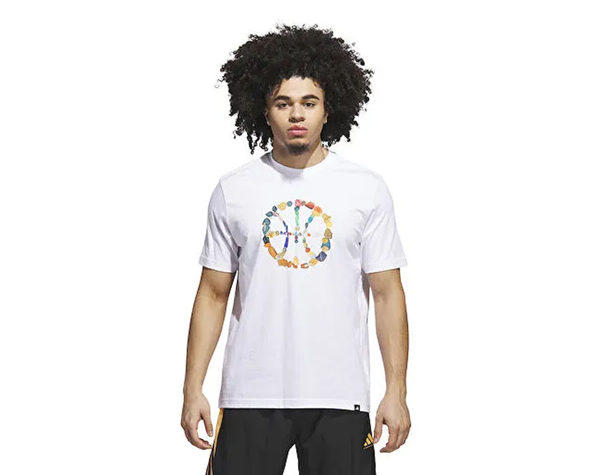 adidas Dawn2Dusk Tee 4 Erkek Basketbol Tişörtü JX1746 Beyaz