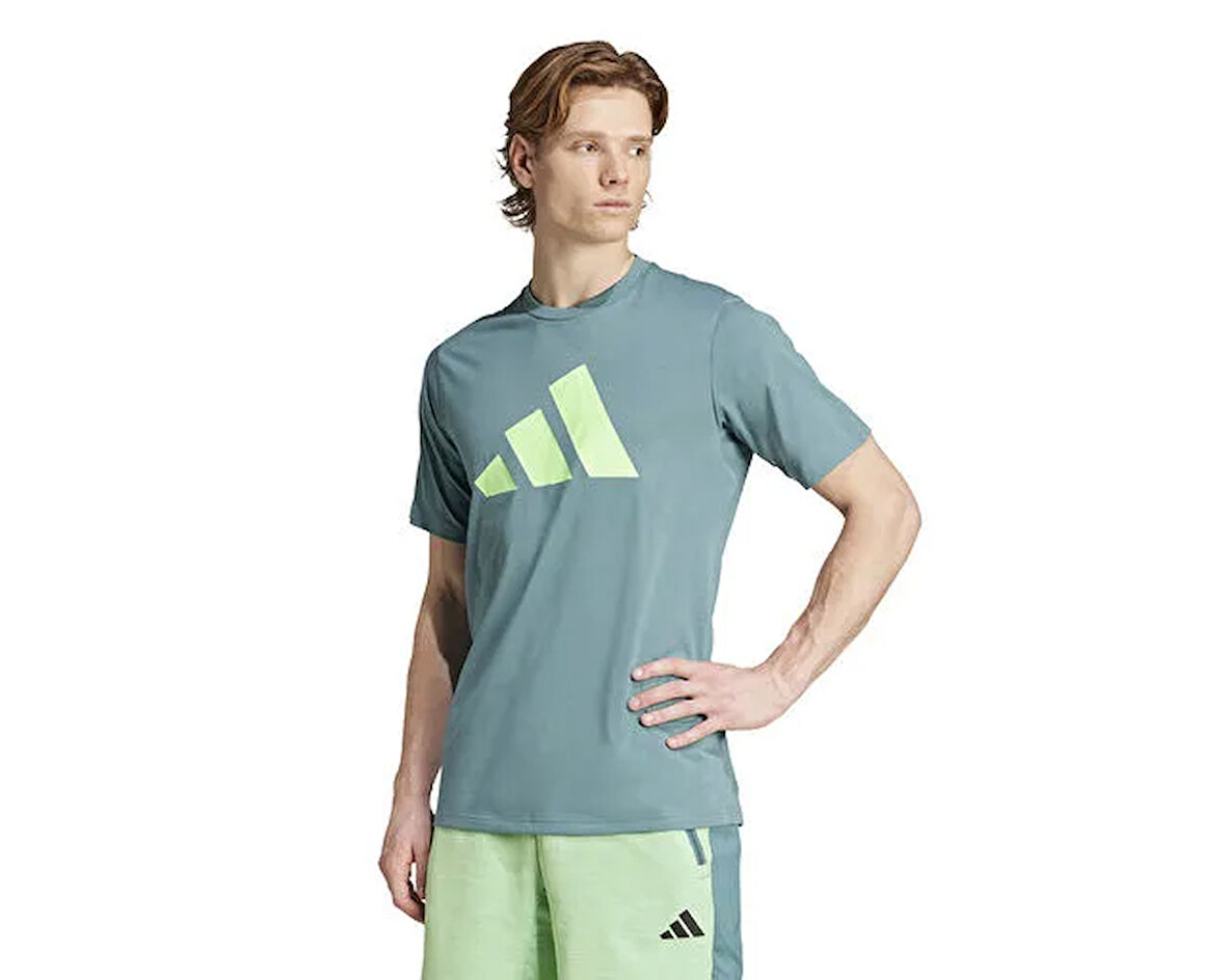 adidas Tr-Es Fr Logo T Erkek Antrenman Tişörtü JW7403 Yeşil