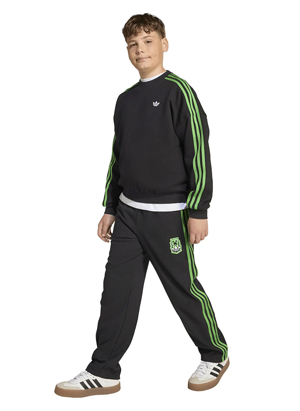 adidas Baskılı Erkek Çocuk Siyah Sweatshırt JW7723 CREW
