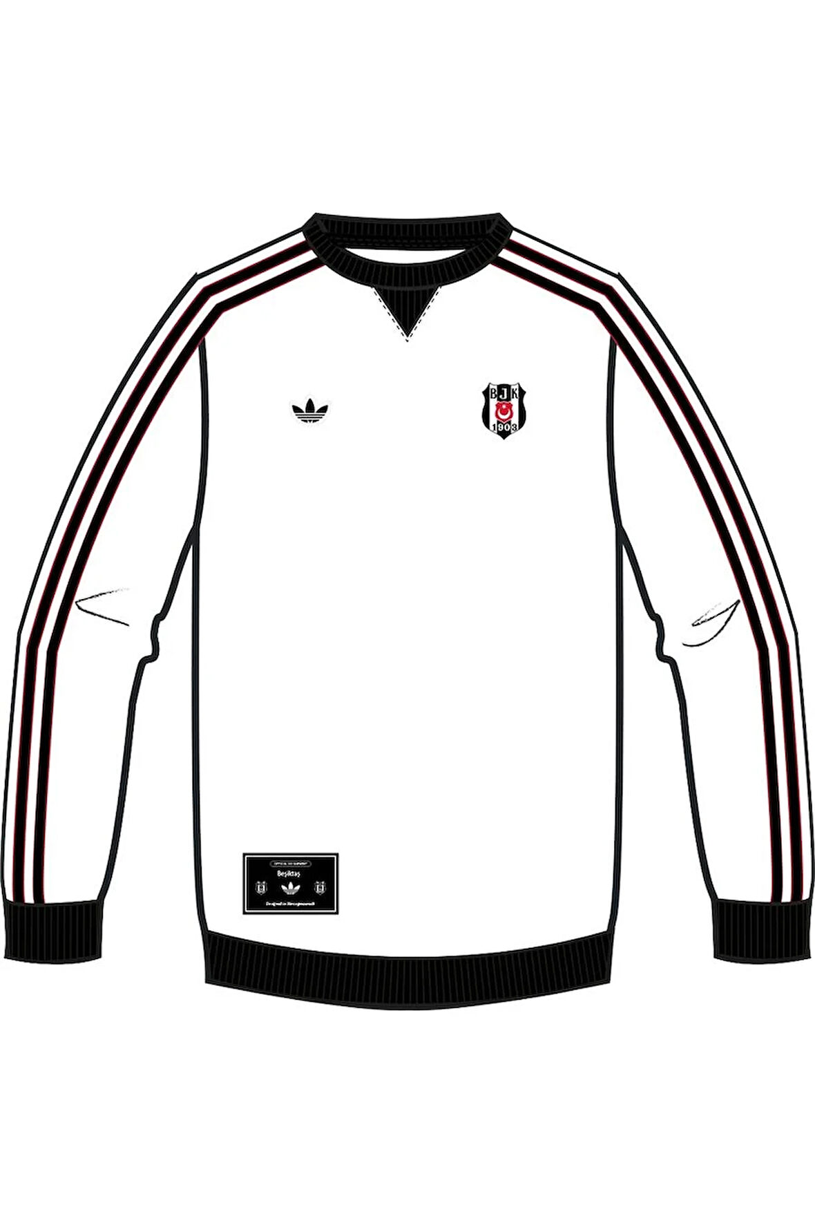 adidas Erkek  Beyaz  Sweatshirt BJK ICON SWT JM4911