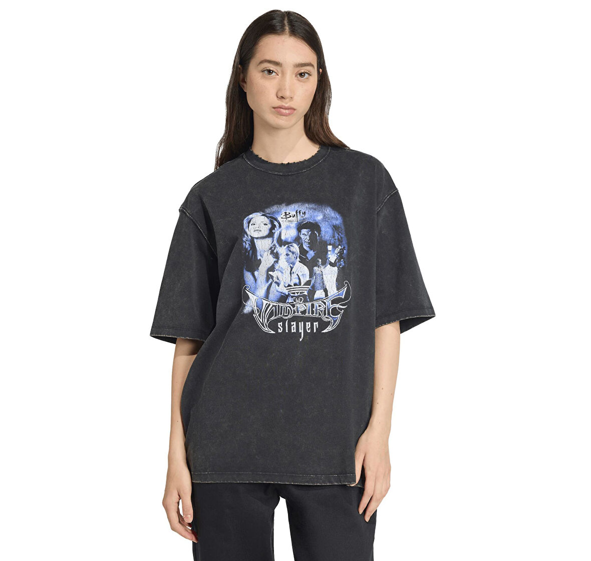 JW0154-K adidas Buffy Tee Os Kadın T-Shirt Siyah