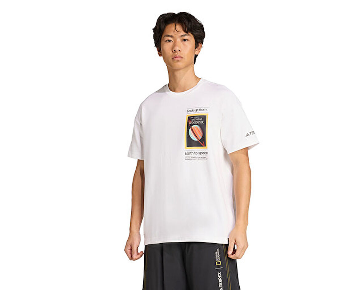 adidas Terrex National Geographic  U Ar F Gfx T Unisex Outdoor Tişörtü KC2349 Beyaz