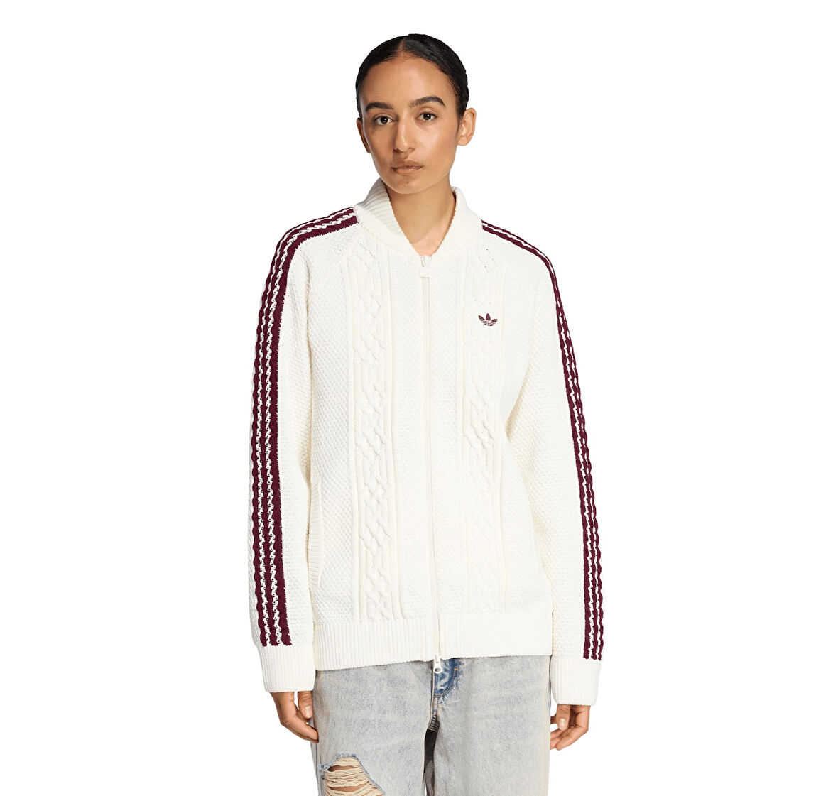 KS7804-K adidas Archıve Knıt Tt Kadın Ceket Beyaz