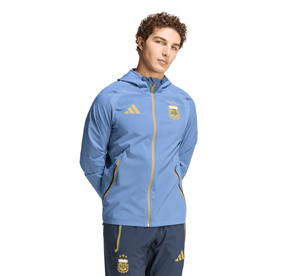 JZ6313-E adidas Afa Arjantin Erkek Yağmurluk-R&amp;uuml;zgarlık Mavi