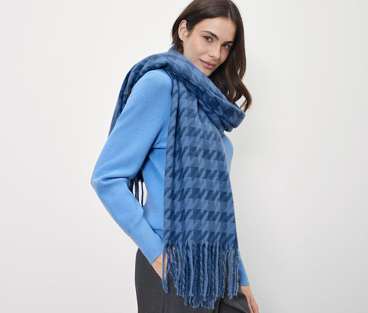 Kadın Dokuma Atkı, Püsküllü, Kazayağı