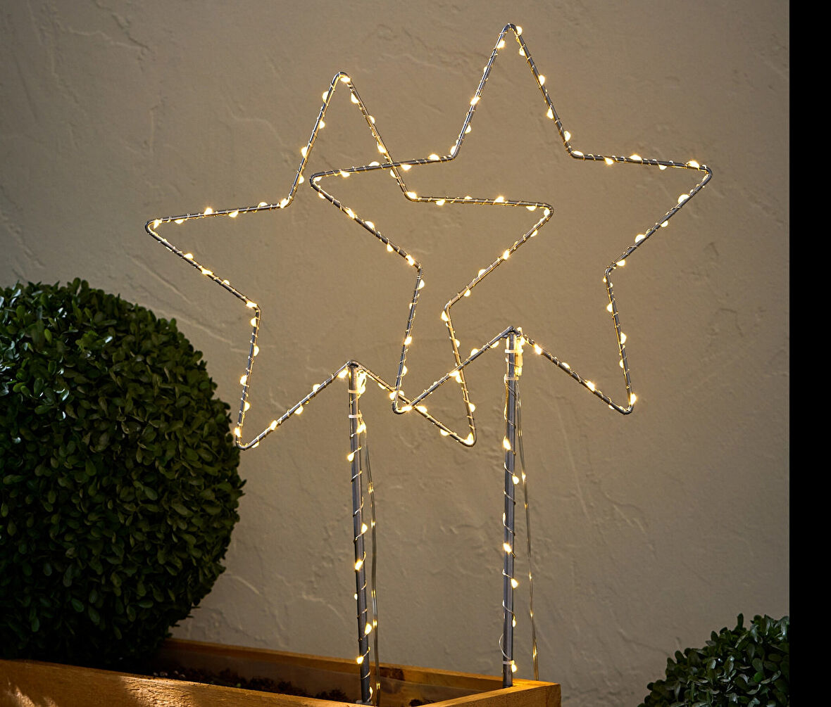 LED’li Bahçe Süsü, Yıldız, 2 adet, Büyük