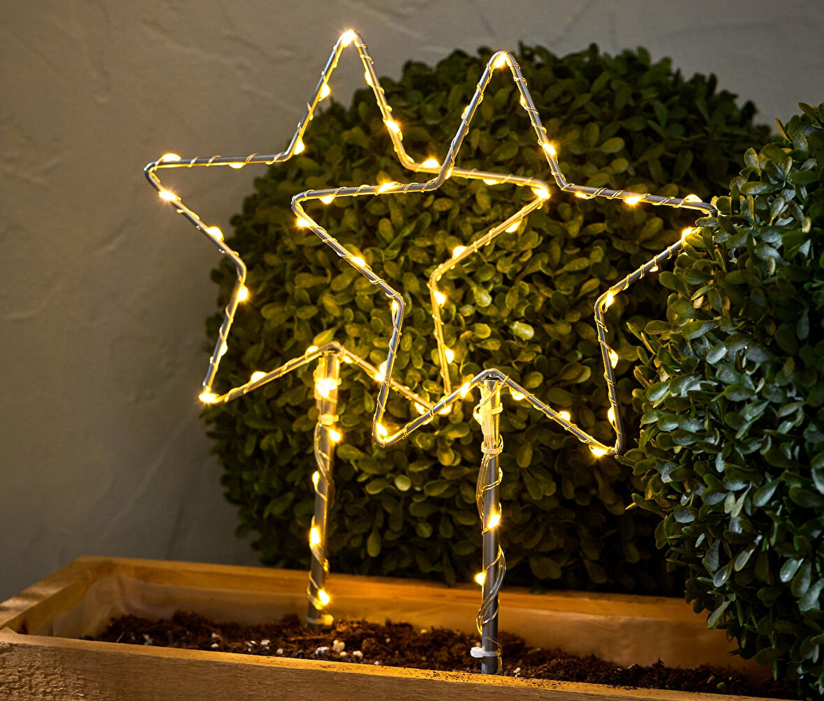 LED’li Bahçe Süsü, Yıldız, 2 adet, Küçük