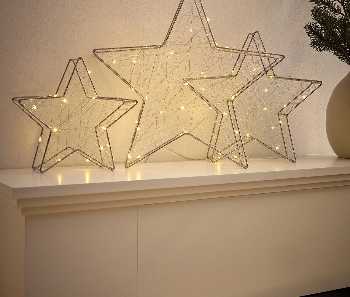 LED’li Dekoratif Yıldız, 3 adet, Büyük