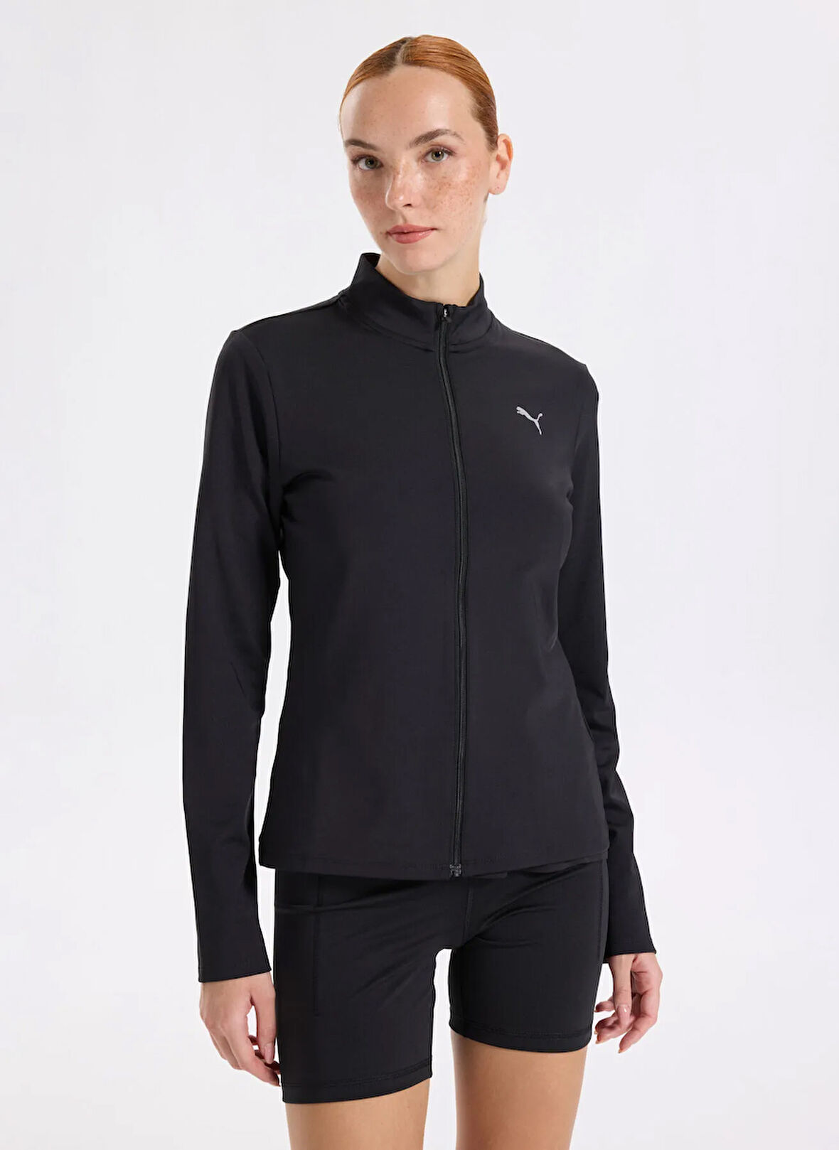 Puma 68951501 TRAINING Full-Zip PUMA Bla Siyah Regular Fit Düz Kadın Zip Ceket