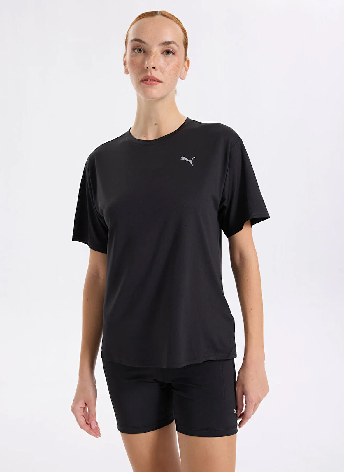Puma 68951401 TRAINING Relaxed Tee PUMA Siyah Yuvarlak Yaka Regular Fit Düz Kadın T-Shirt