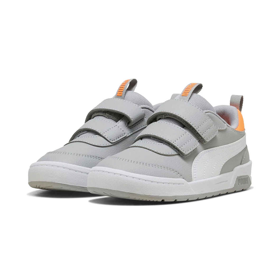 Puma Multiflex 2 SL V PS-Gray Echo-White Çocuk Ayakkabı-Gri