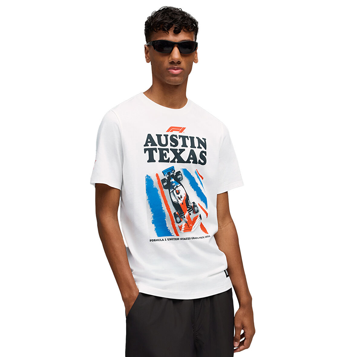 F1 Austin Unisex Beyaz Günlük Stil T-Shirt 63023401