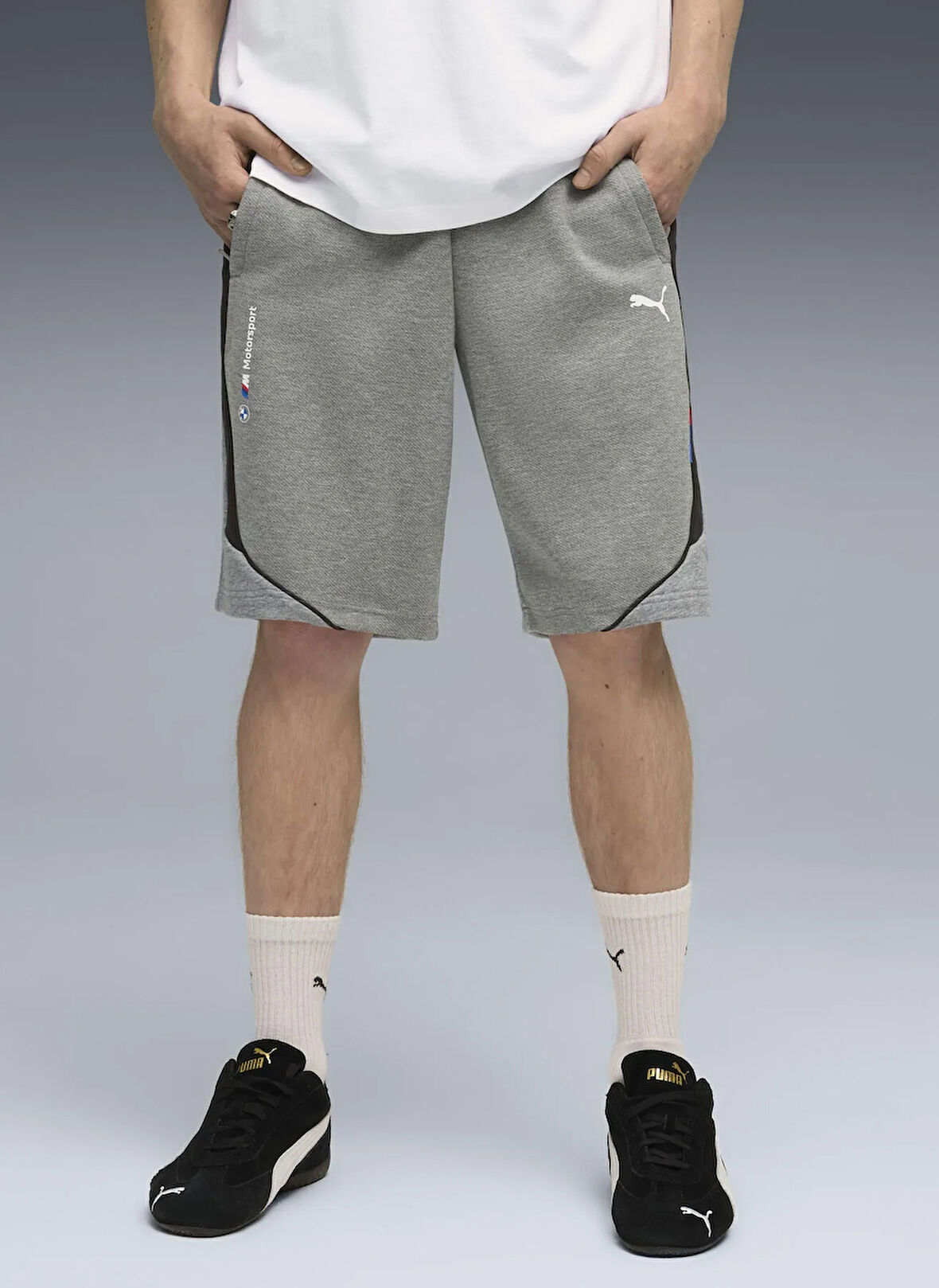 Puma 63061803 BMW MMS SWEAT SHORTS Mediu Gri Lastikli Bel Regular Fit Düz Erkek Şort