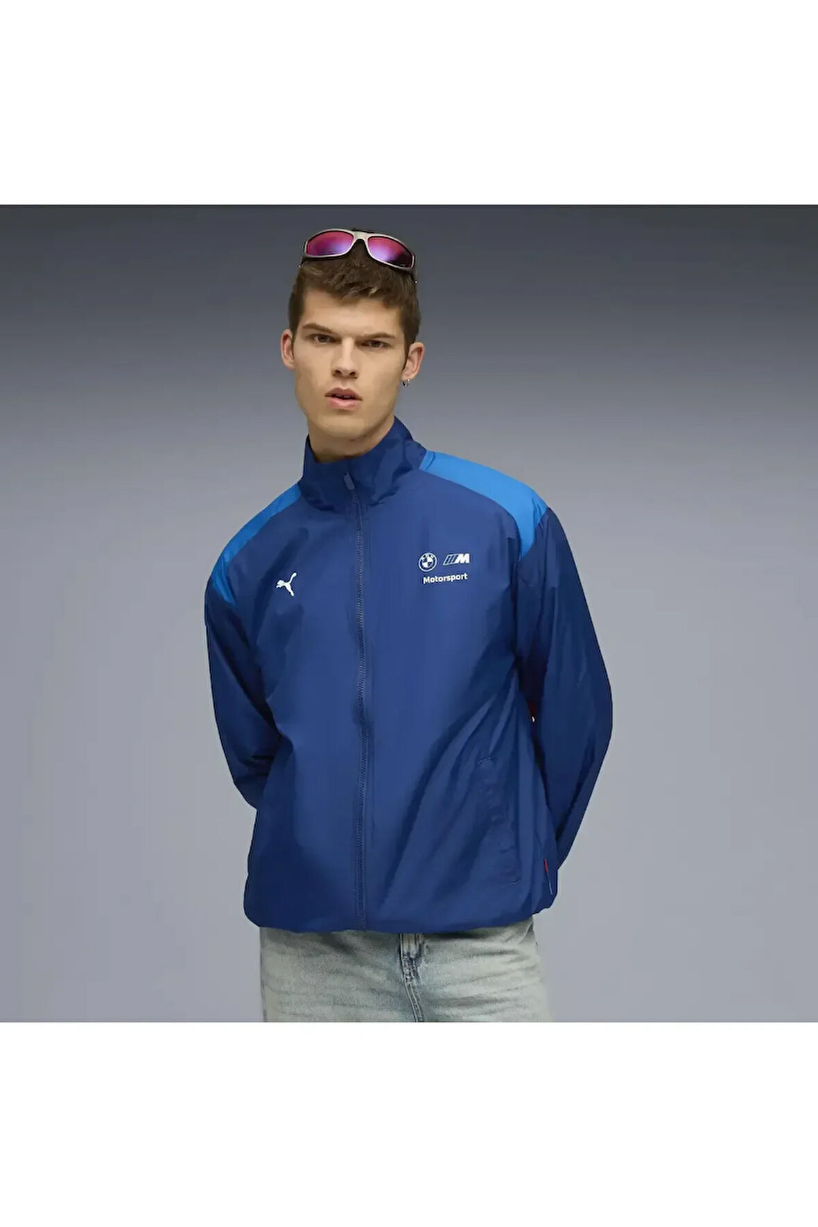 BMW MMS Woven Jacket Mavi Erkek Fermuarlı Ceket