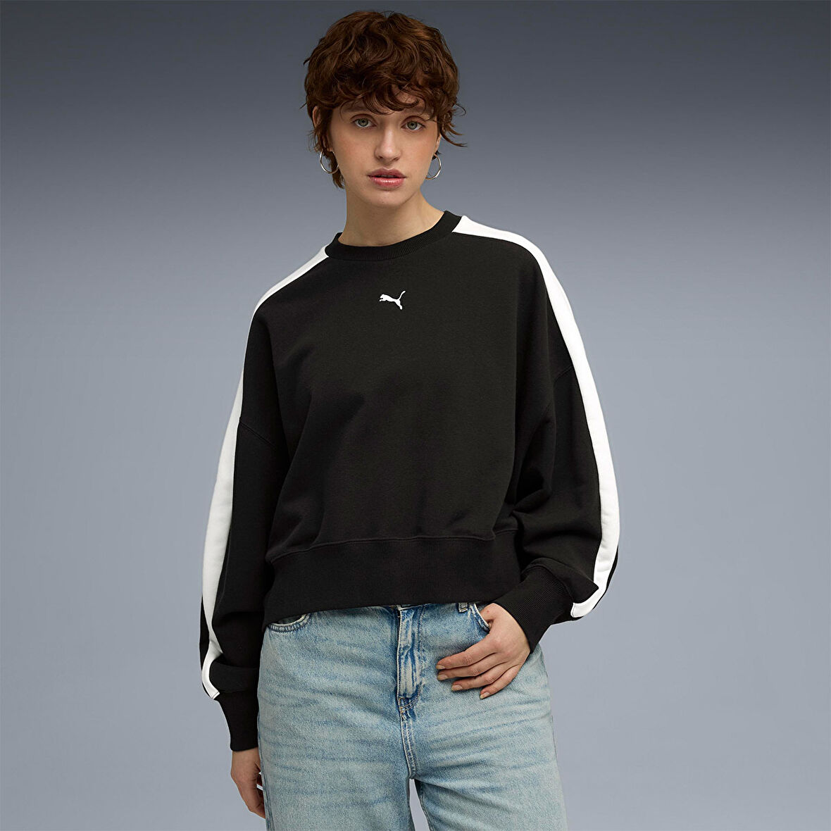Puma Kadın Sweatshirt T7 Over Oversized Crew