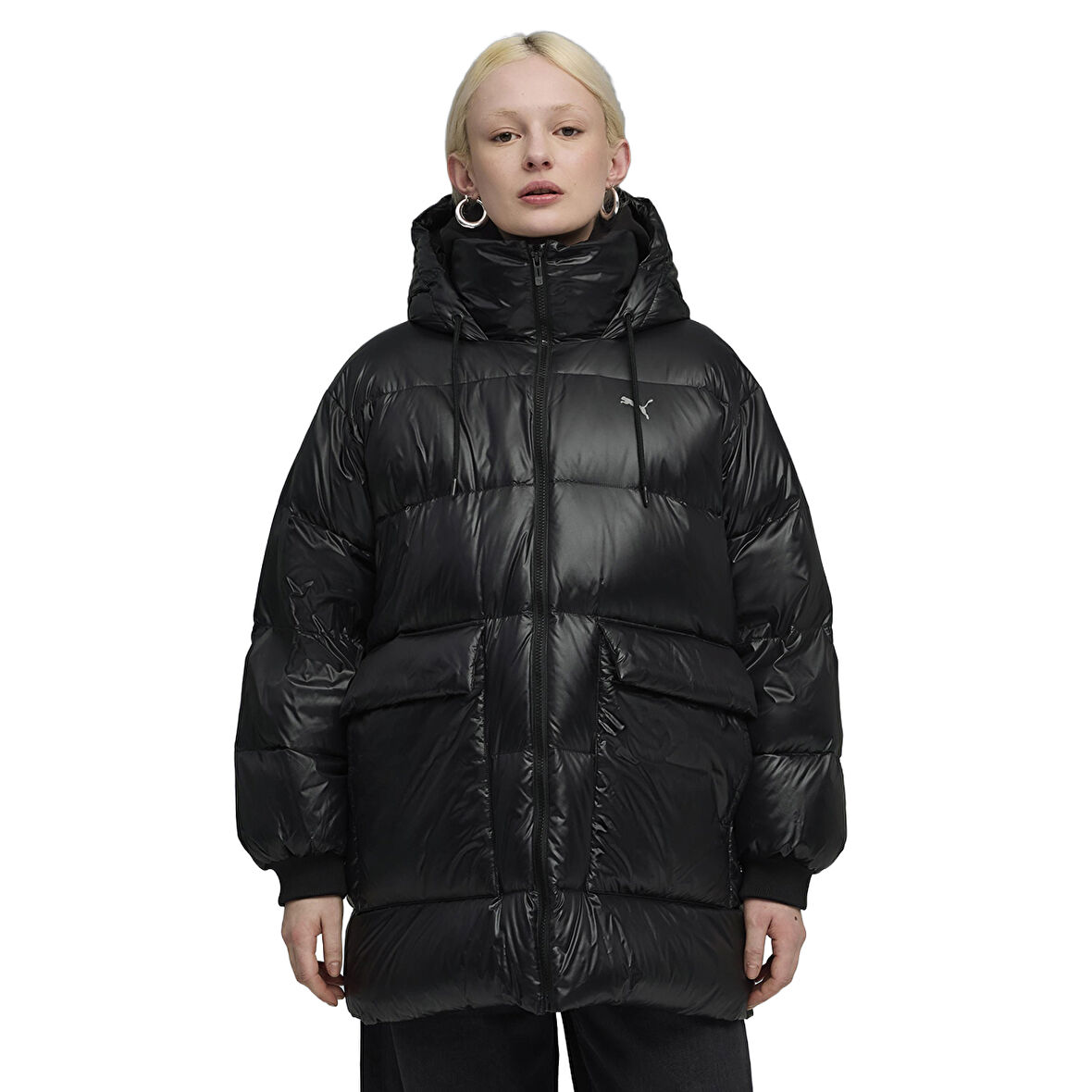 Style Hooded Down Kadın Siyah Günlük Stil Mont 68838901