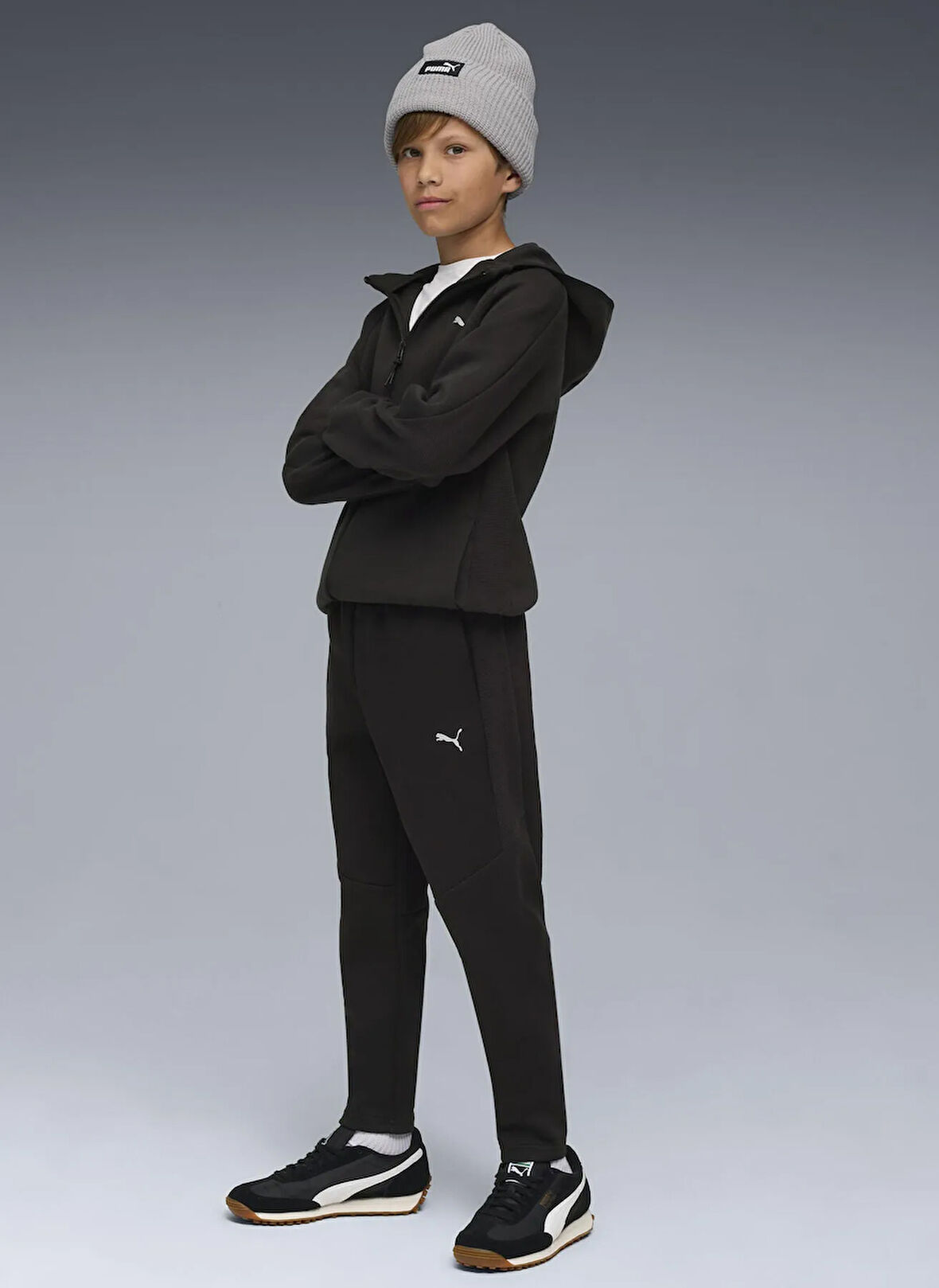 Puma Normal Paça Siyah Erkek Çocuk Eşofman Altı 68886401-EVOSTRIPE Pants DK B PUMA