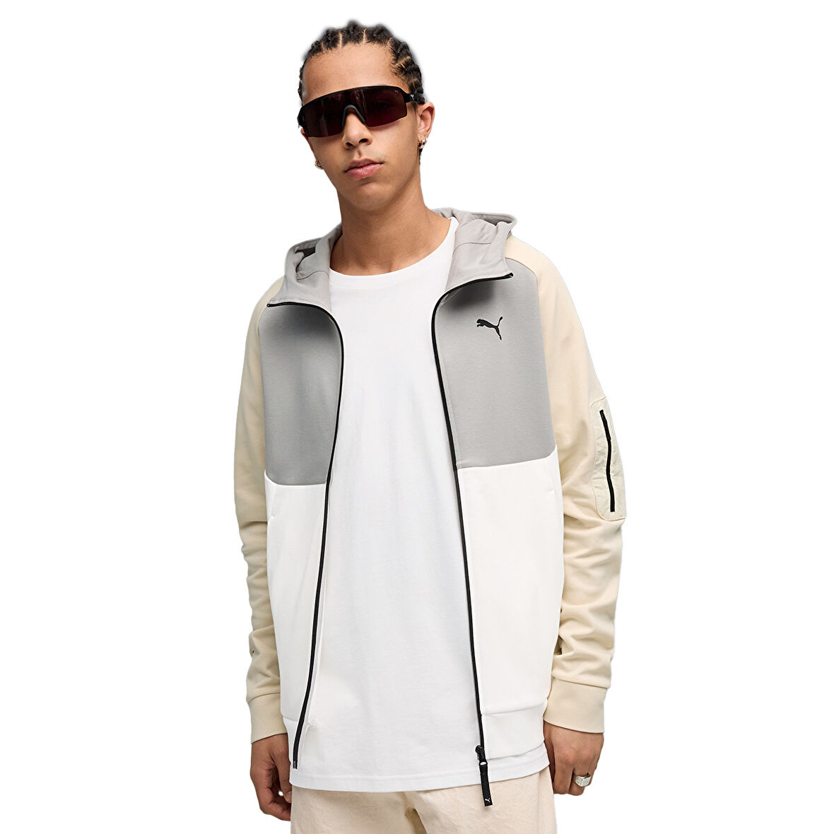 Tech Full-Zip Hoodie Erkek Bej Günlük Stil Sweatshirt 68804587