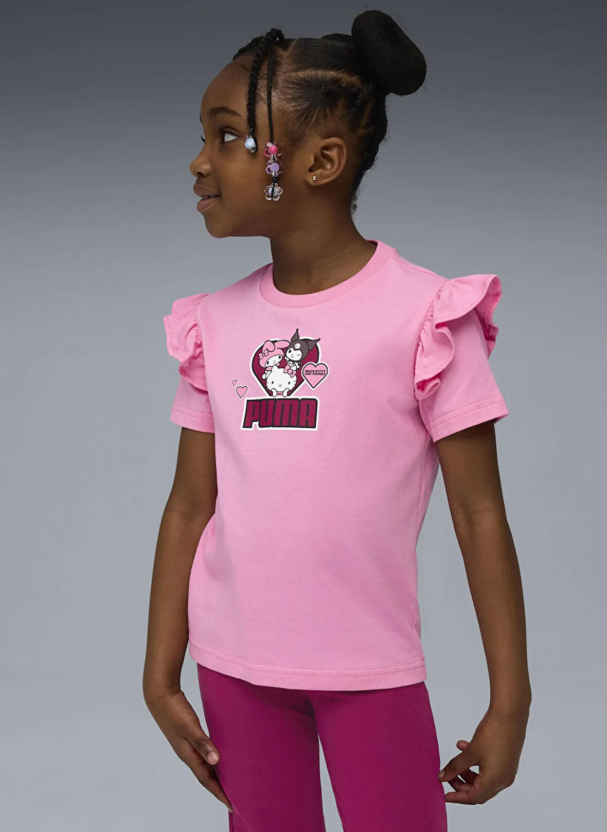 Puma Düz Pembe Kız Çocuk T-Shirt 63238633-PUMA X HELLO KITTY & FRIEN