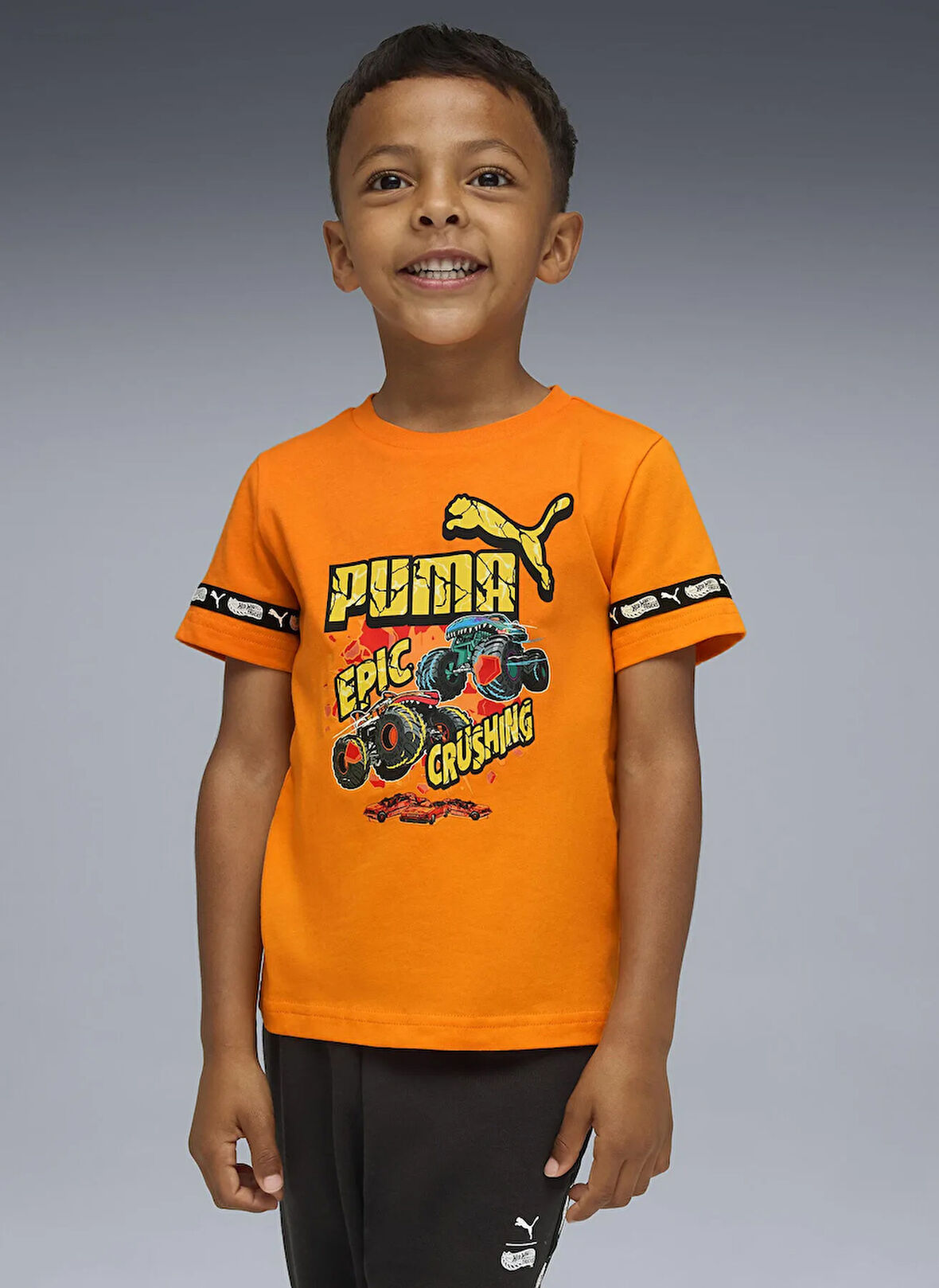 Puma Düz Turuncu Erkek Çocuk T-Shirt 63239526-PUMA X HOT WHEELS Graphic