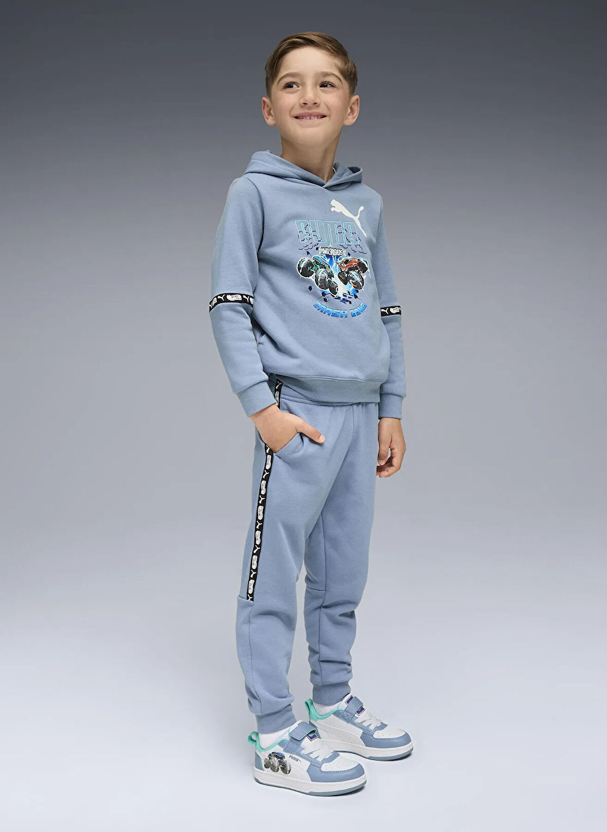 Puma Normal Paça Mavi Erkek Çocuk Eşofman Altı 63239734-PUMA X HOT WHEELS Sweatpan