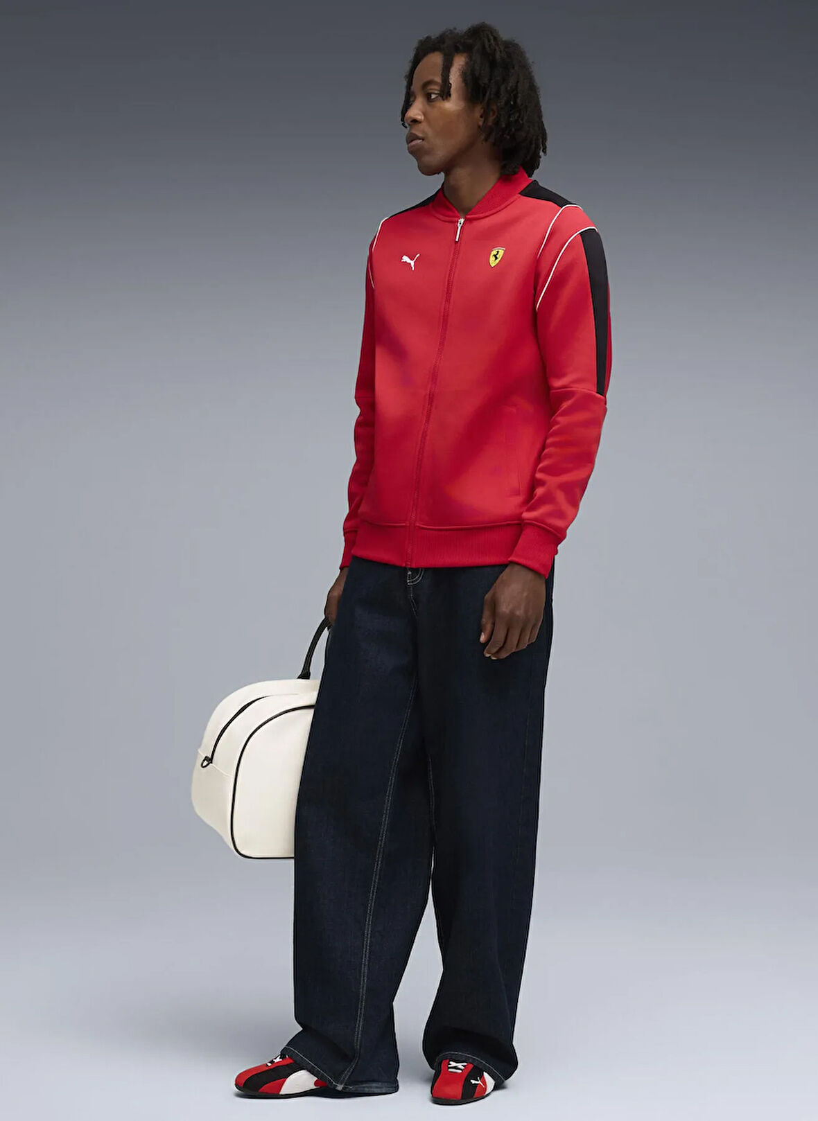 Puma 63276402 Ferrari MT7 Track Jacket R Kırmızı Regular Fit Düz Erkek Zip Ceket