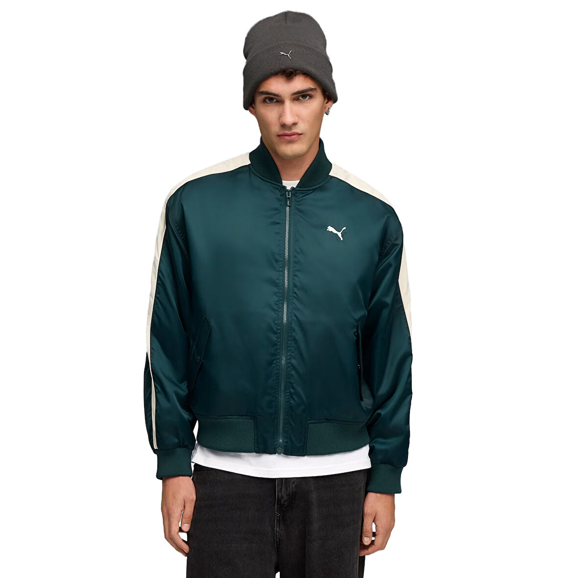 T7 Bomber Erkek Yeşil Günlük Stil Ceket 63347875