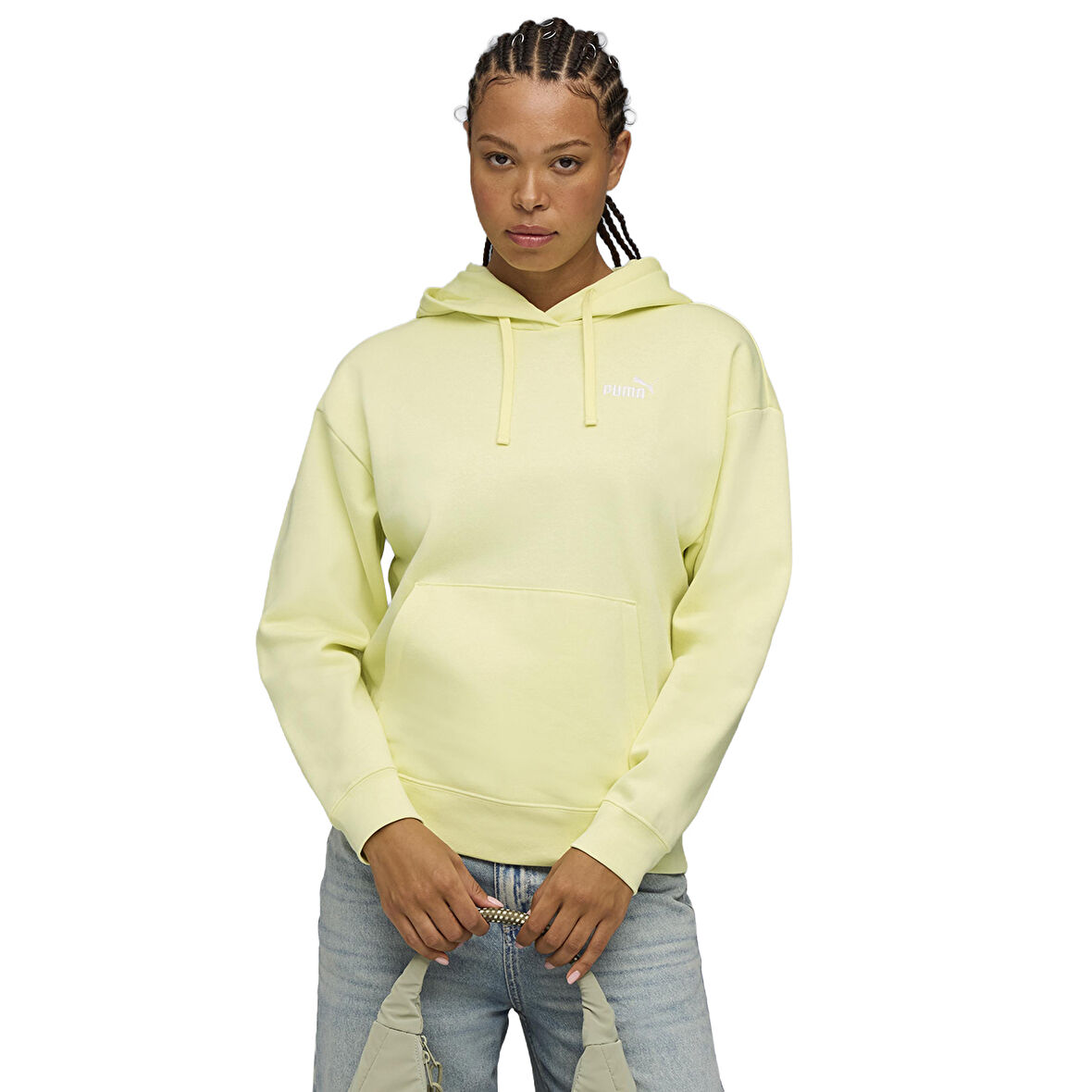 Ess Small No. 1 Logo Kadın Sarı Günlük Stil Sweatshirt 68239735