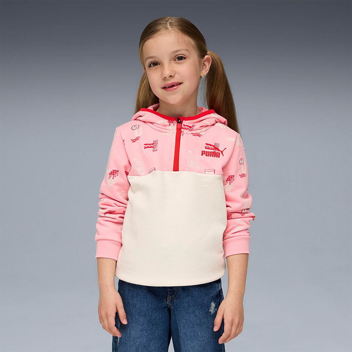 Puma Çocuk Hoodie Little Runners Half-Zip