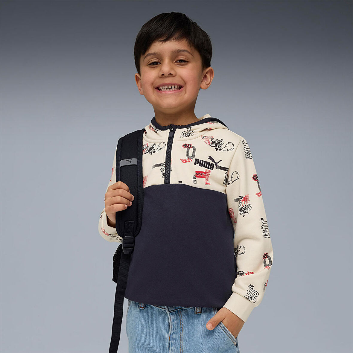 Puma Çocuk Hoodie Little Runners Half-Zip