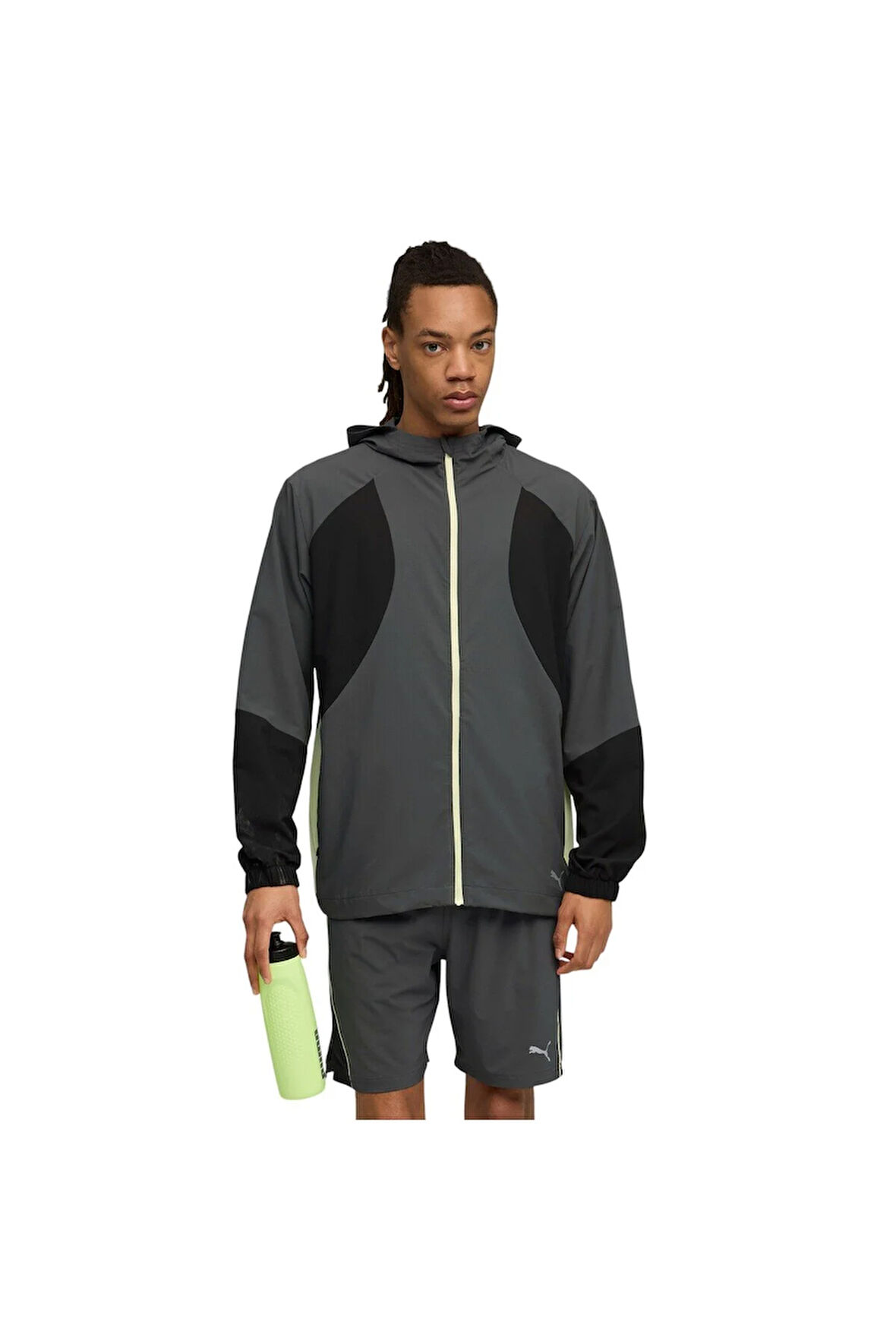 Erkek Gri Run Ultraweave Hooded Jacket Yağmurluk 527842-44